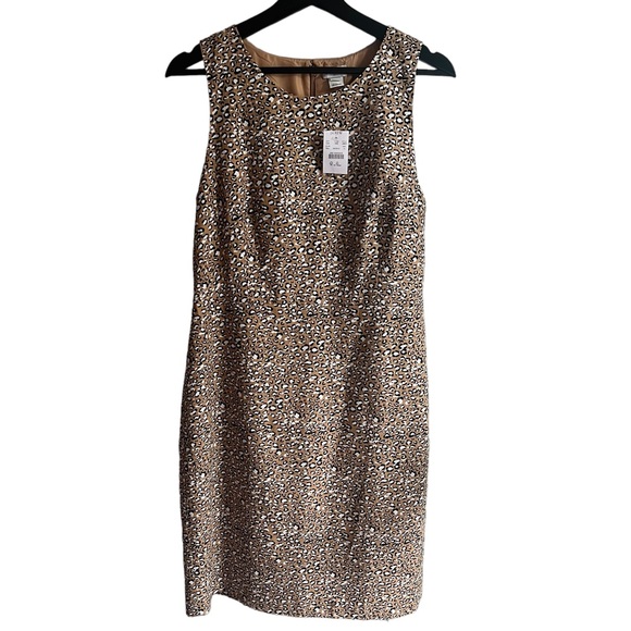 J. Crew Dresses & Skirts - NWT J. Crew Sleeveless Basketweave Sheath Dress Animal Print size 14